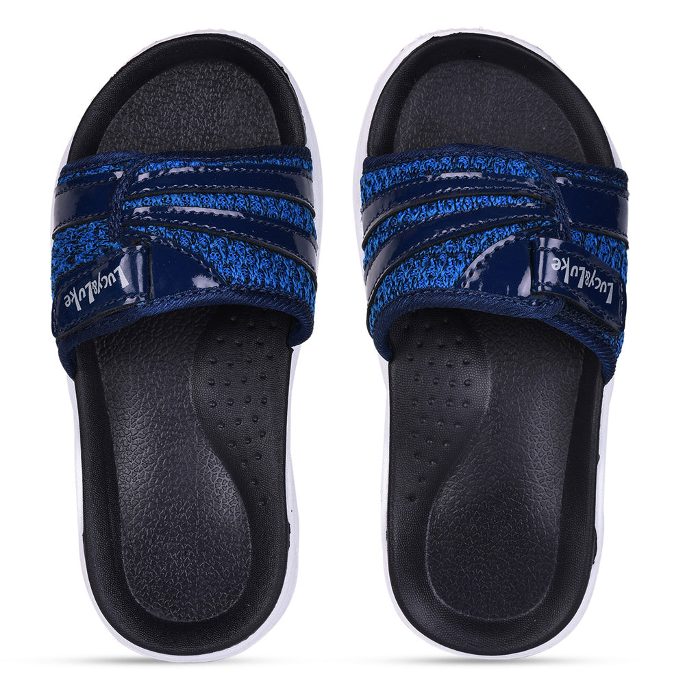 Lucy & Luke (Navy Blue) Casual Slides For Kids RICKY-2S By Liberty