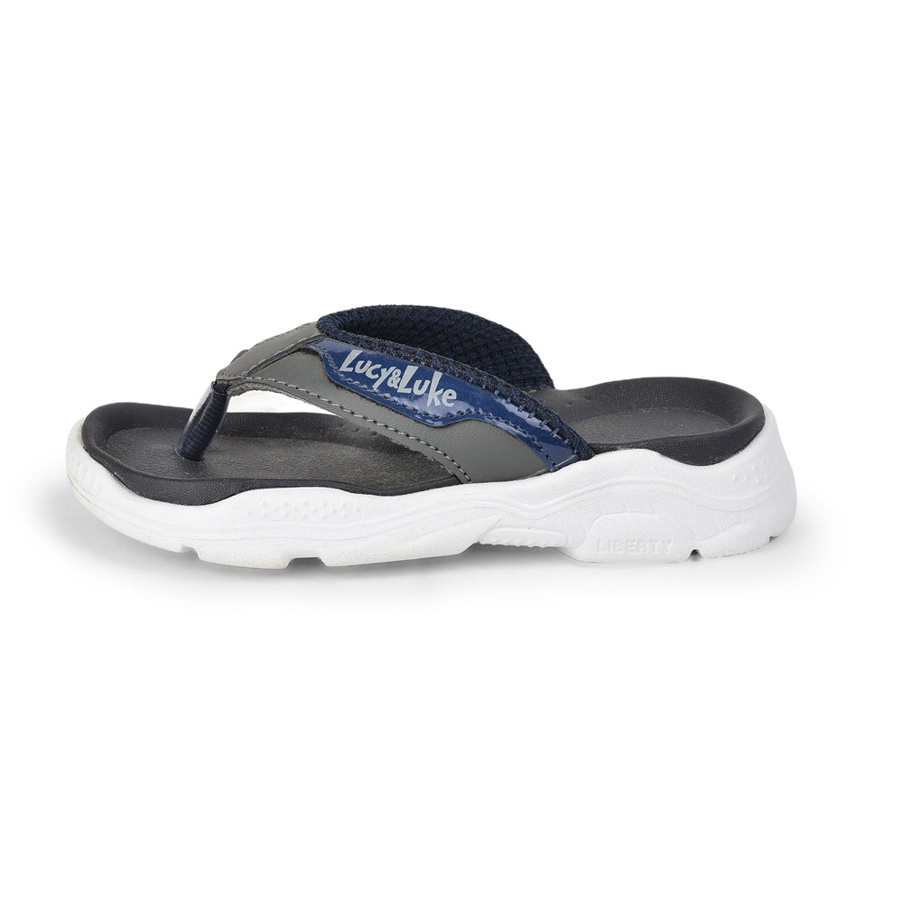 Lucy & Luke (Navy Blue) Casual Flip-Flop & Slippers For Kids RICKY-17 By Liberty
