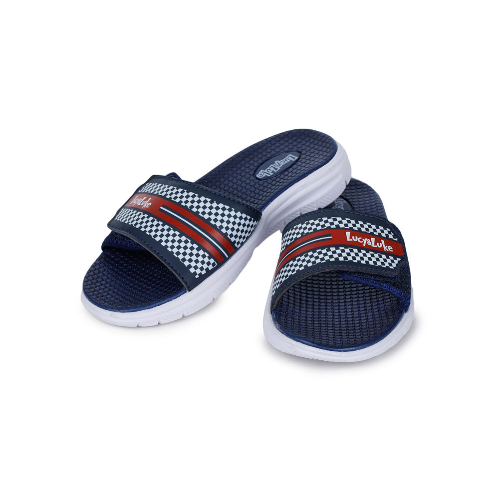 Lucy & Luke Casual Blue Slides For Kids OPPO-4S By Liberty