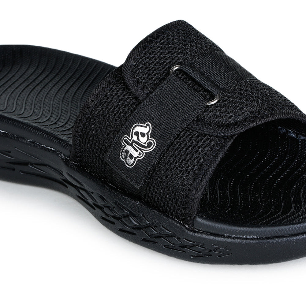 A-HA By Liberty Black Slides For Men IMPACT-1