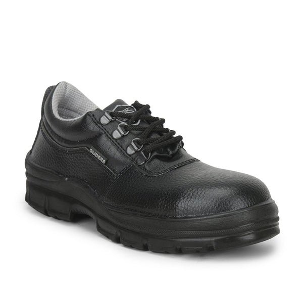 Gliders Black Lace Up Industrial Safety Shoes For Men ROUGHTER-S By Liberty