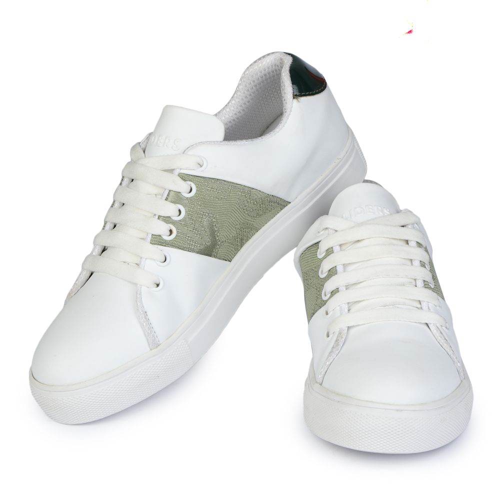 Gliders Lacing White Casual Sneakers For Women WATKIN-1E By Liberty