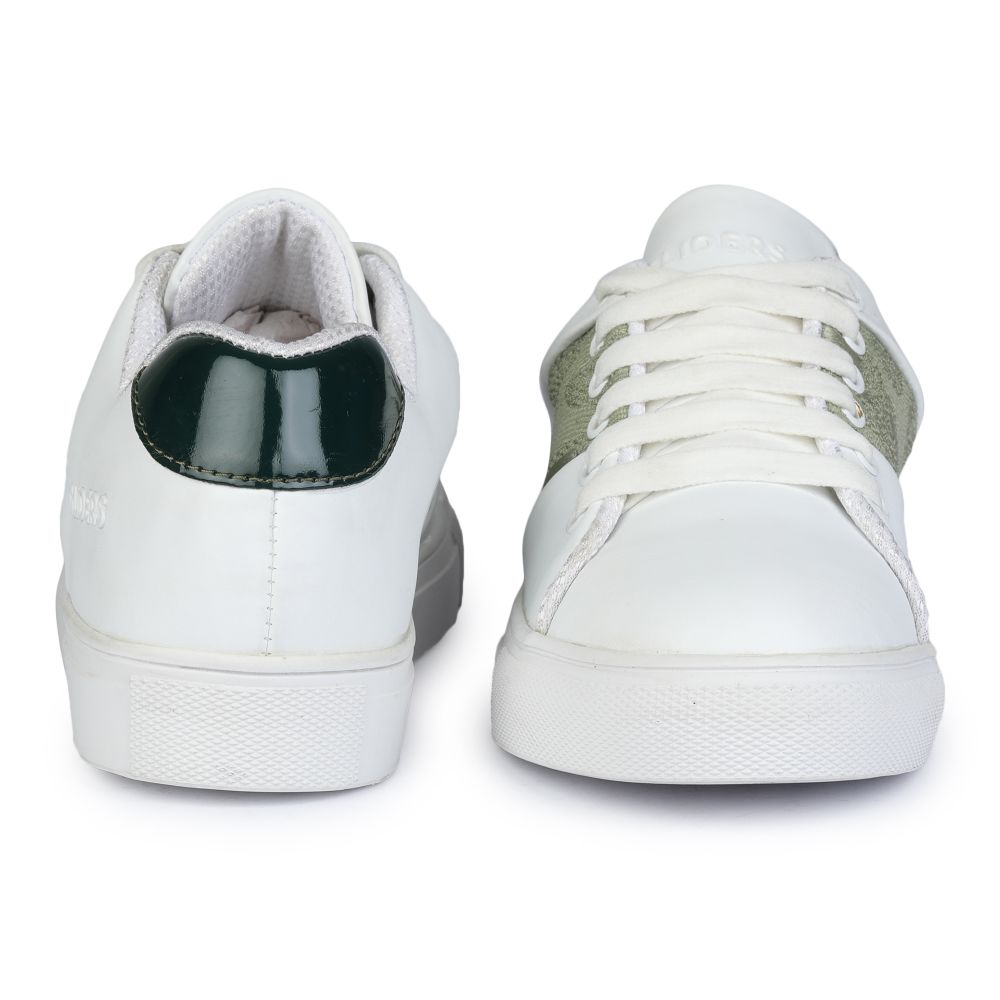 Gliders Lacing White Casual Sneakers For Women WATKIN-1E By Liberty