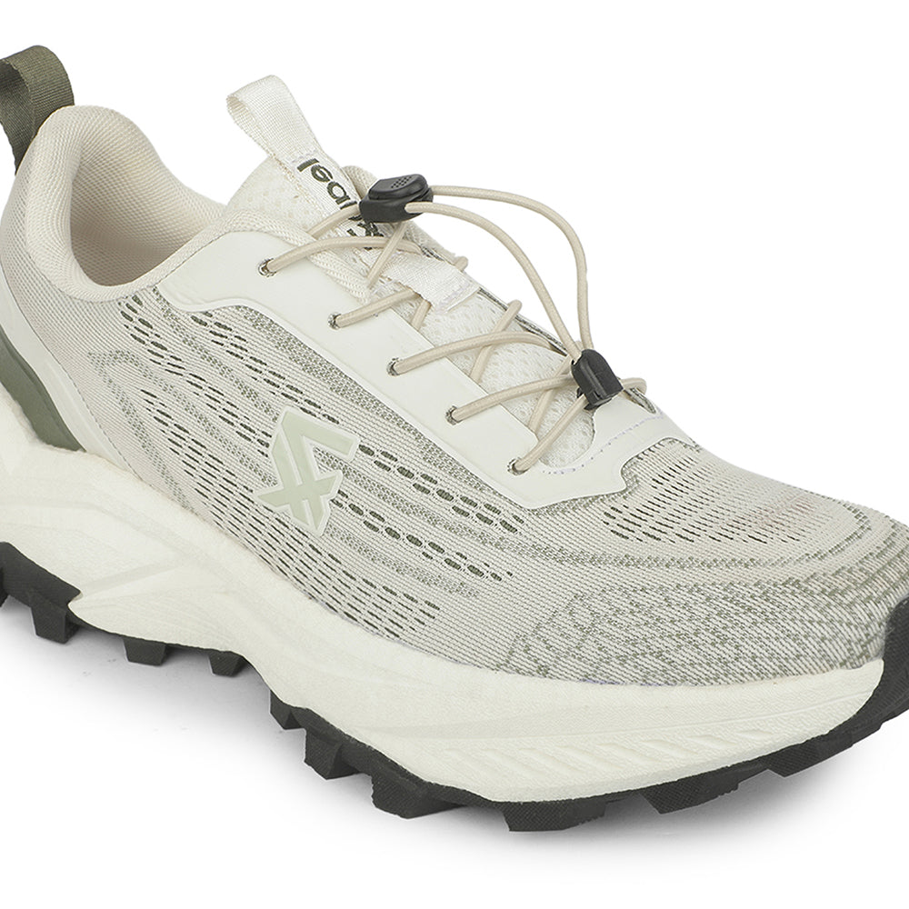 Buy Leap7X ZLP-XM-32 Off White Sports Lacing Running Shoes for Men