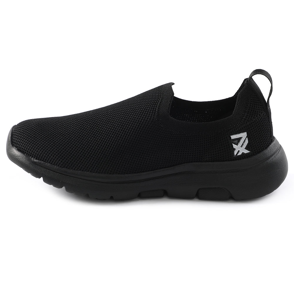 Leap7x Black Sports Non Lacing Walking Shoes For Men GHD-89E 