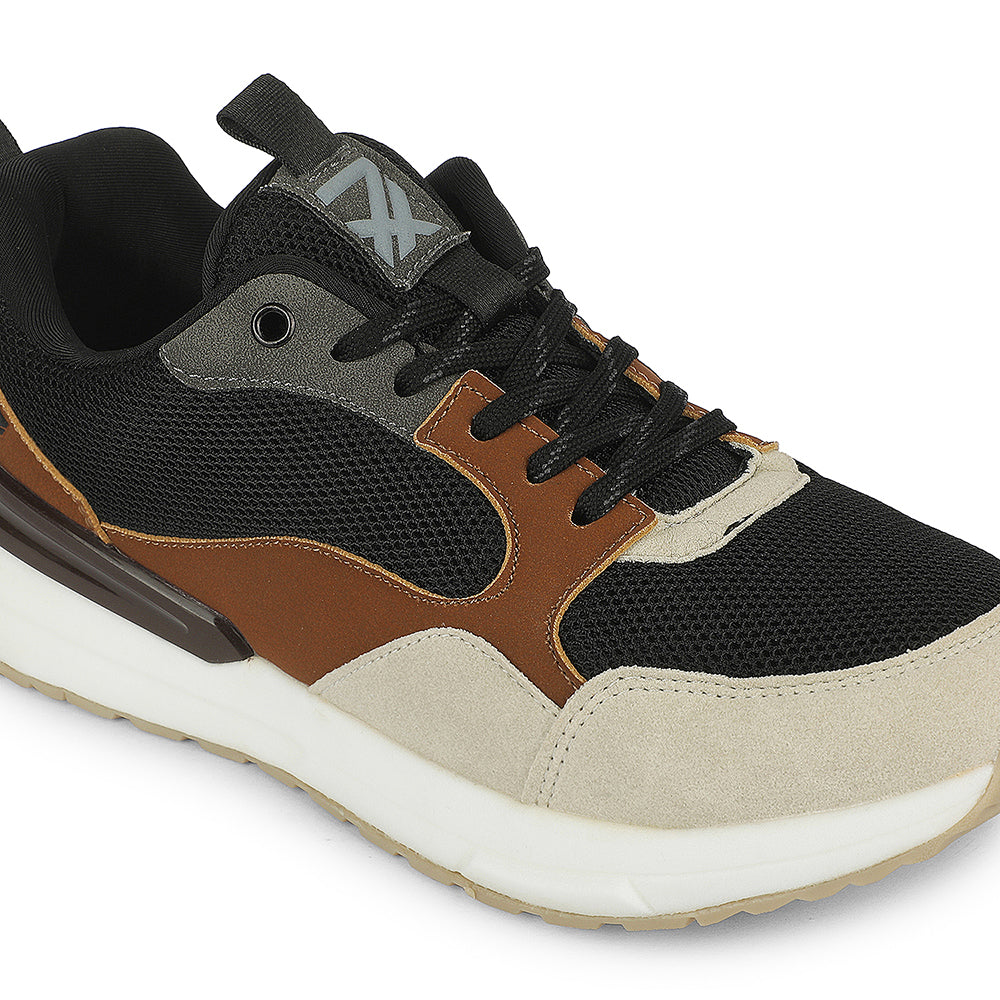 FLT☆ Buy Leap7X ZX-MS-10 Black Sports Lacing Running Shoes for Men