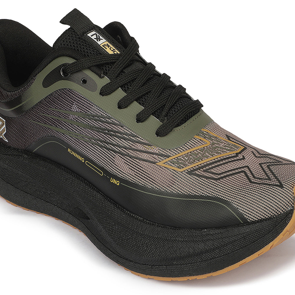 Buy Leap7X ZLP-XM-19 Olive Green Sports Lacing Running Shoes for Men