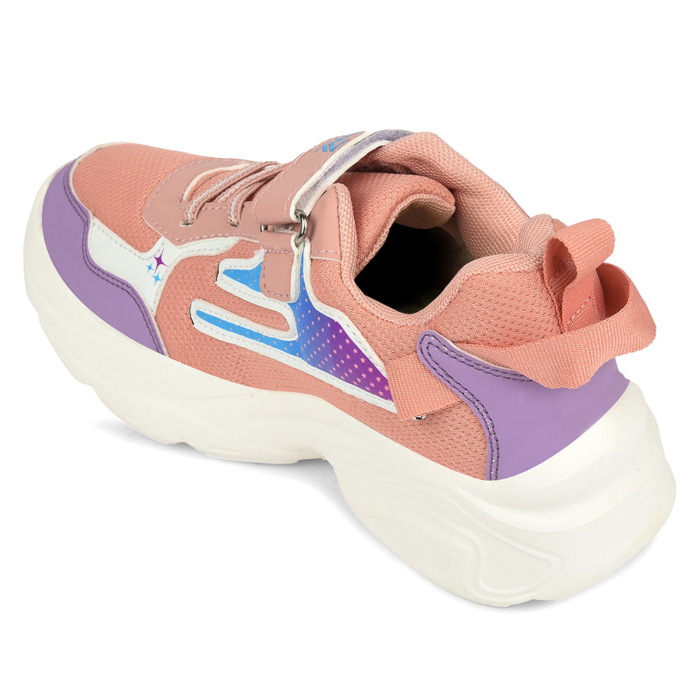 Buy Leap7x Peach Sports Non Lacing Walking Shoes For Kids