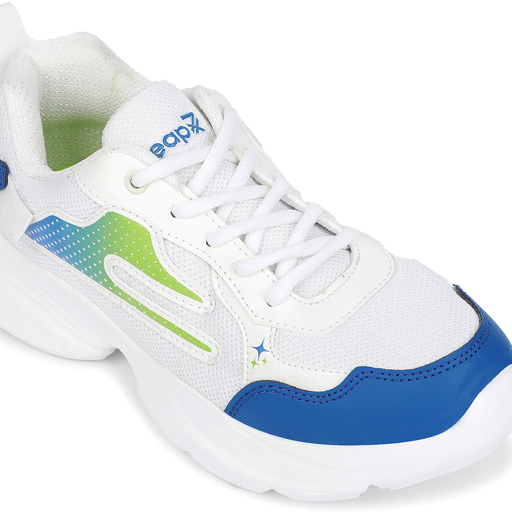 Buy Leap7x White Sports Non Lacing Velcro Walking Shoes
