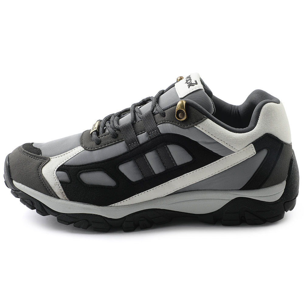Leap7x Light Grey Sports Lacing Running Shoes For Men EAST-1 By Liberty
