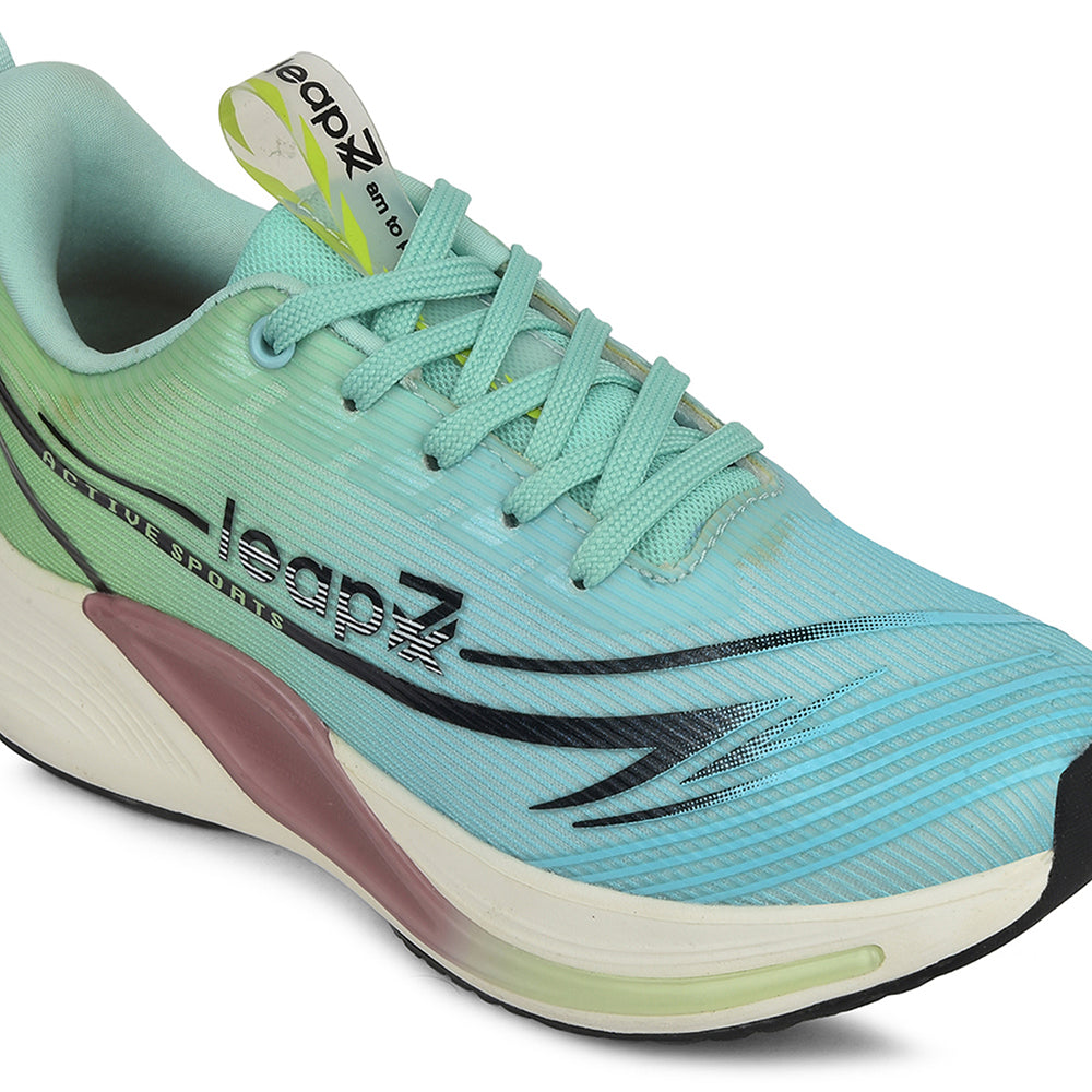 Buy Leap7x Sea Green Sports Lacing Running Shoes For Women