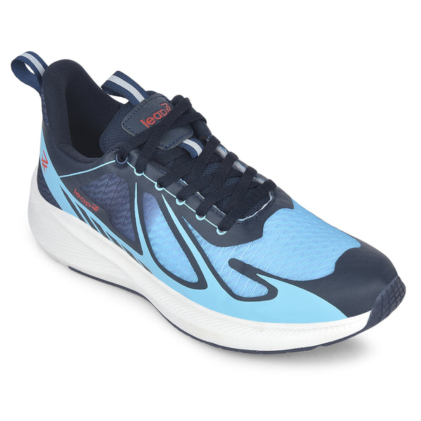 Leap7x Sky Blue Sports Lacing Running Shoes For Men RUNIER-1E By Liberty