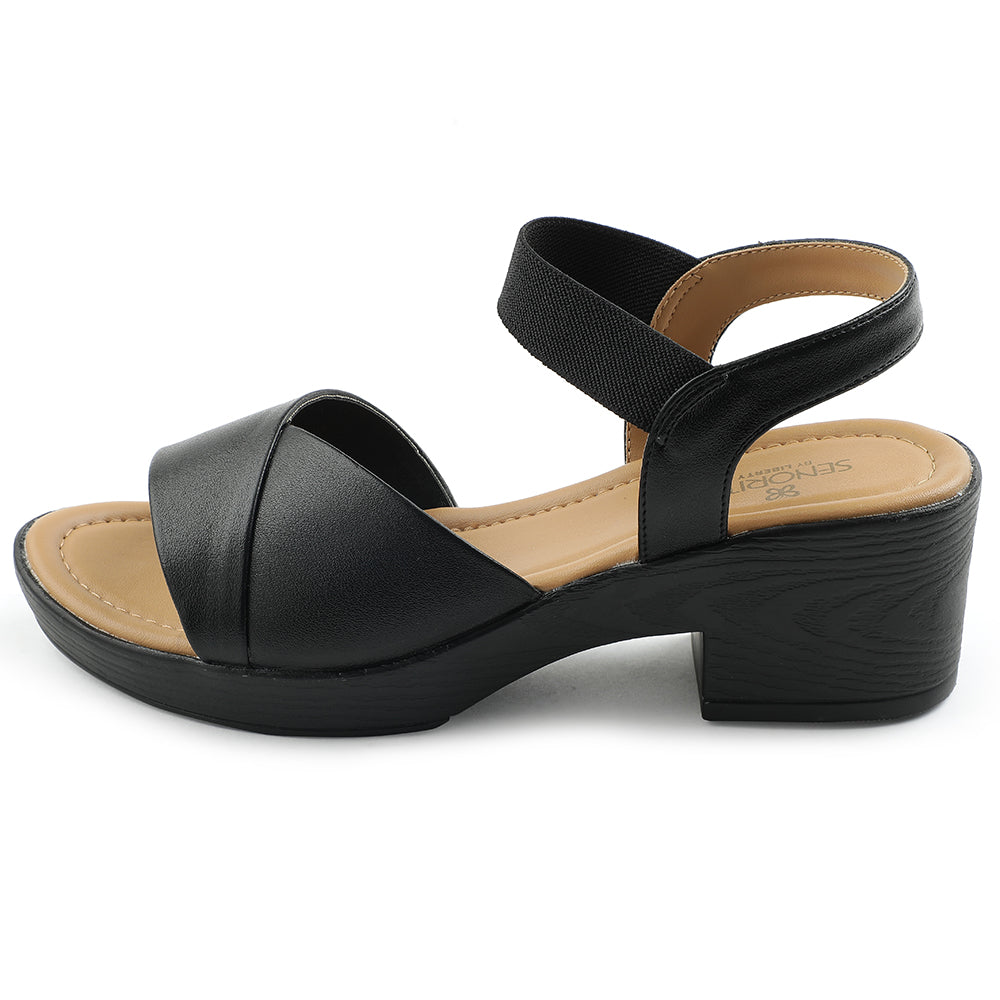 Senorita Black Casual Block Heel Sandal For Women D839-05 