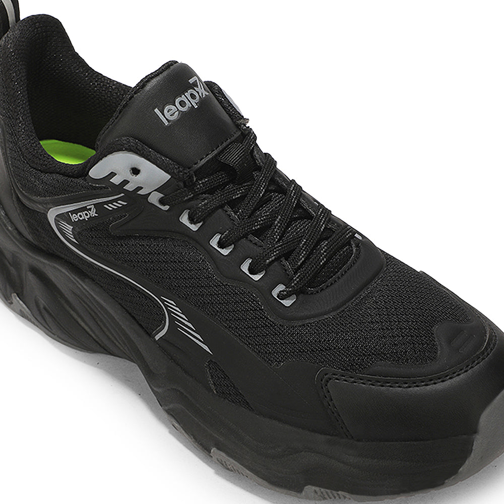 Buy Leap7X XYLOZ-1E Black Sports Lacing Running Shoes for Men by