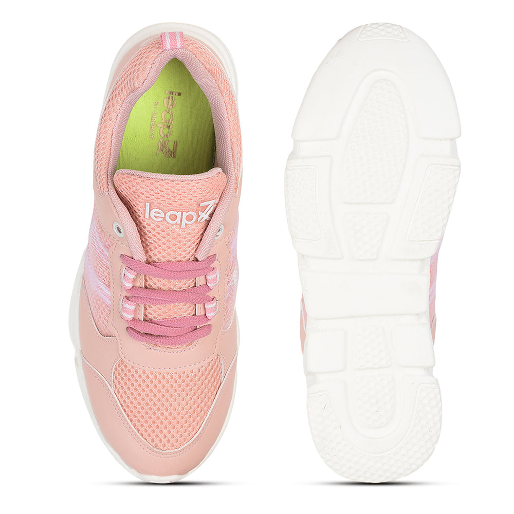 Leap7x Casual Peach Lacing Shoes For Women LIAM By Liberty