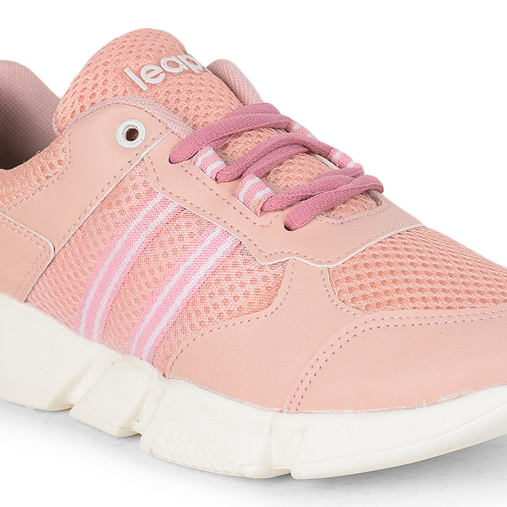 Leap7x Casual Peach Lacing Shoes For Women LIAM By Liberty