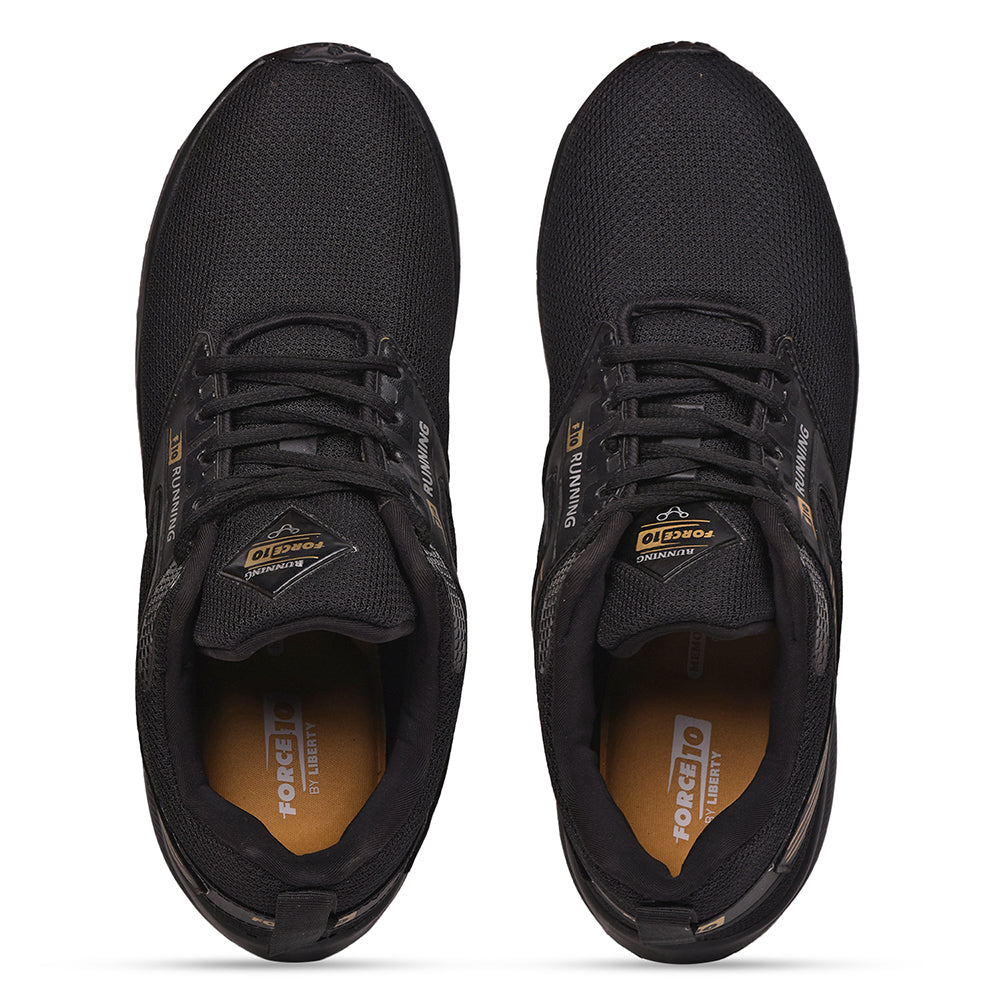 Buy Force 10 By Liberty Black Sports Running Shoes For Men (AVENGE)
