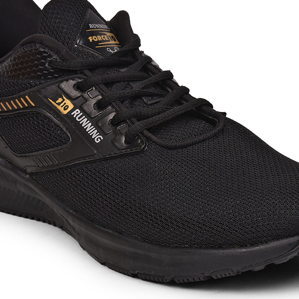 Buy Force 10 By Liberty Black Sports Running Shoes For Men (AVENGE)