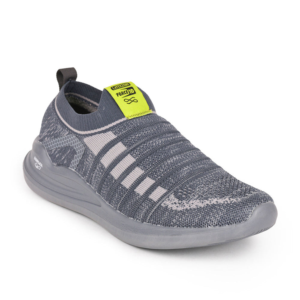 Force 1 Men Grey Sports Non Lacing Walking Shoes (MADRID-2 )