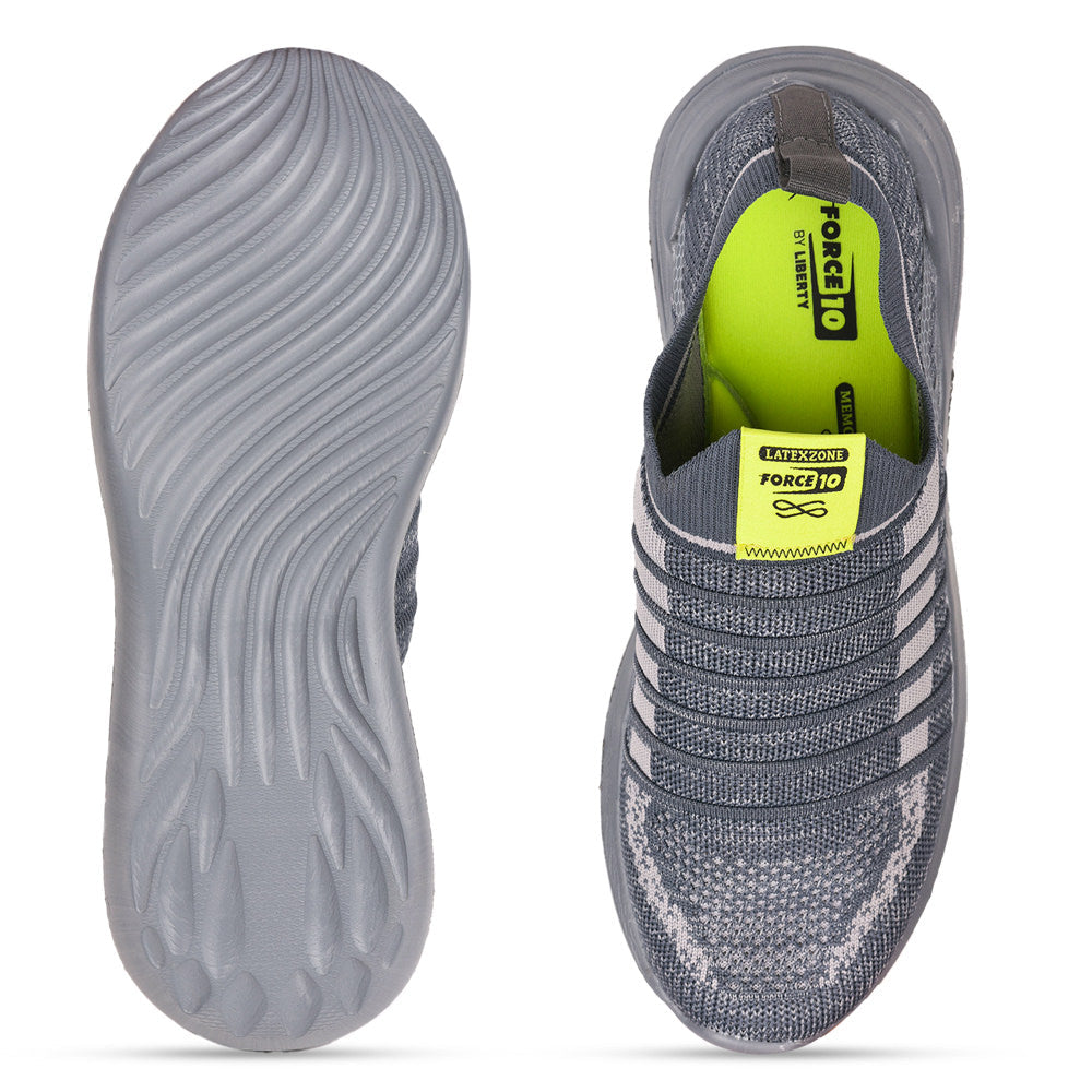 Force 1 Men Grey Sports Non Lacing Walking Shoes (MADRID-2 )