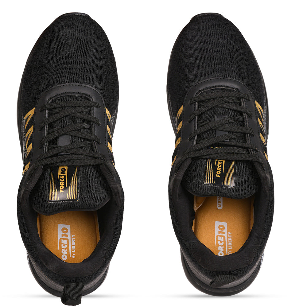 Force 1 Men Black Sports Running Shoes(GOLFER)