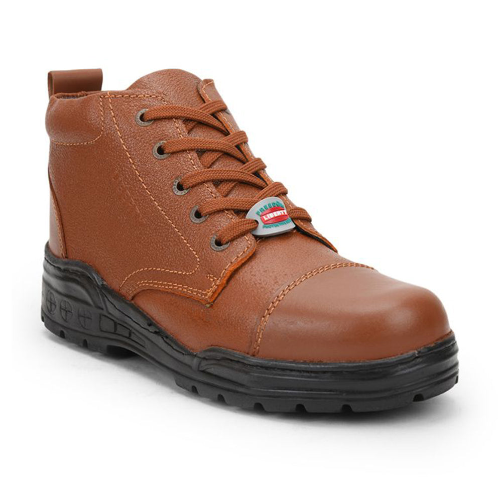 Freedom Casual (Tan) POLICE Leather High Ankle Boot with ZIP VEER-2 By Liberty