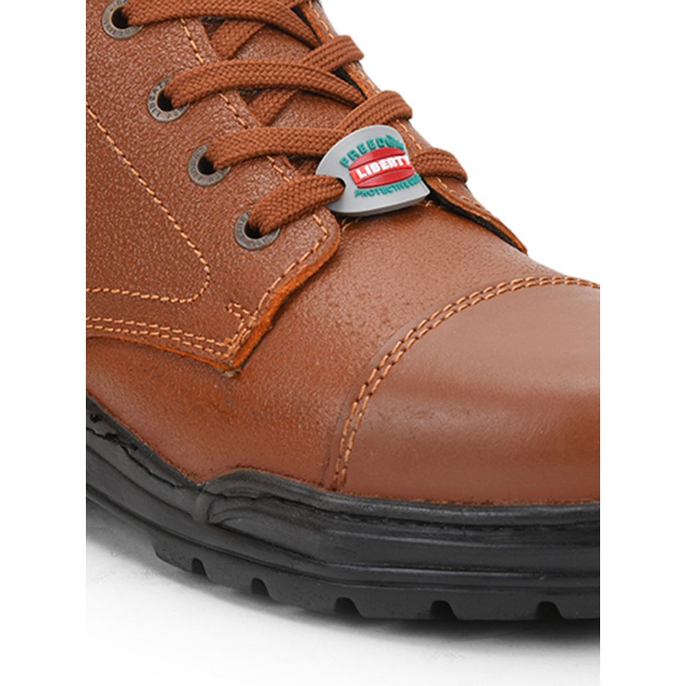 Freedom Casual (Tan) POLICE Leather High Ankle Boot with ZIP VEER-2 By Liberty