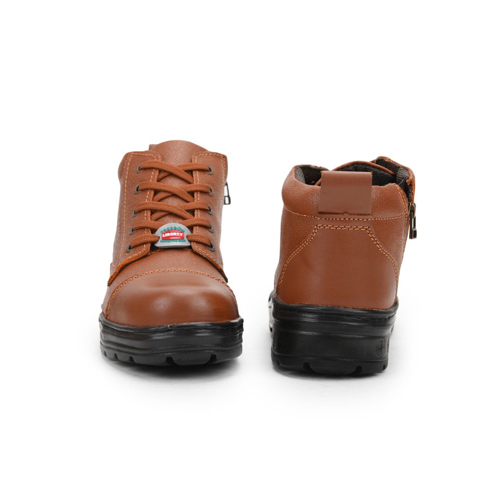 Freedom Casual (Tan) POLICE Leather High Ankle Boot with ZIP VEER-2 By Liberty