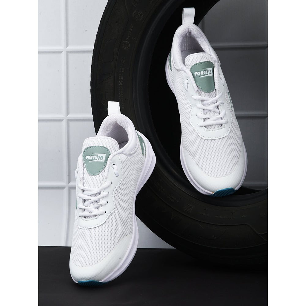 Force 1 Sports Walking Shoes For Men (White) READY-E By Liberty