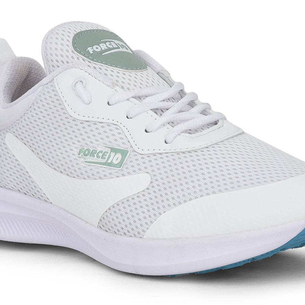 Force 1 Sports Walking Shoes For Men (White) READY-E By Liberty