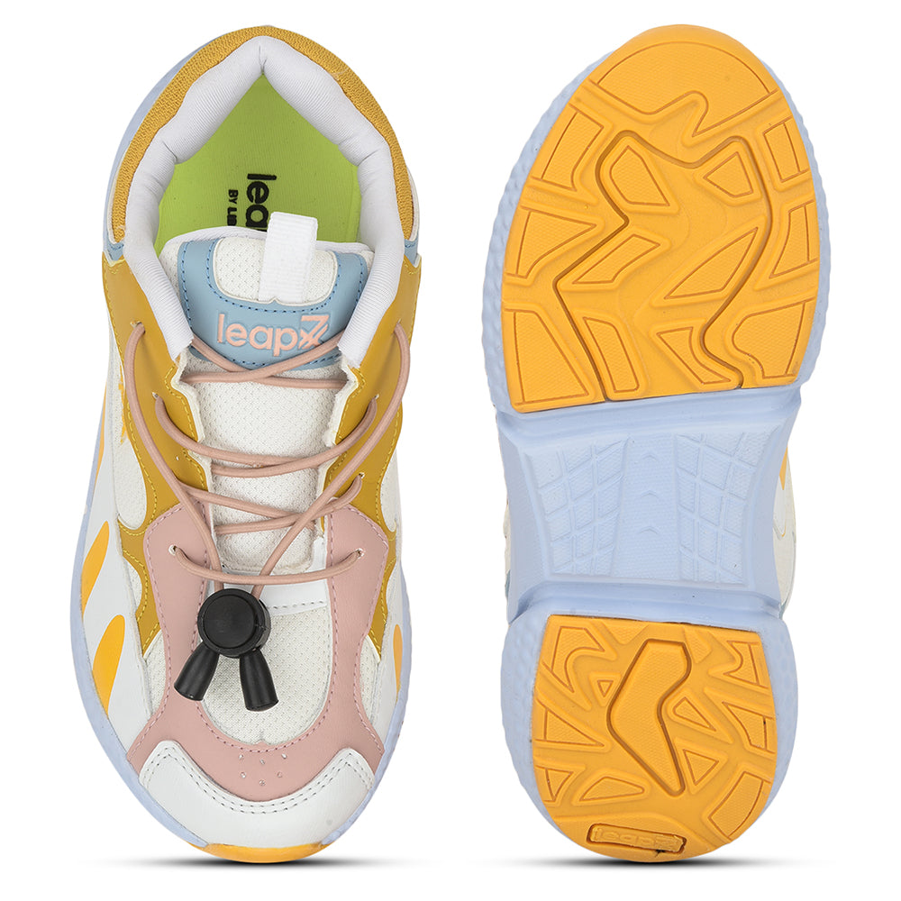 Leap7x Sports Lacing Shoes For Kids (White) CARRY-5 By Liberty