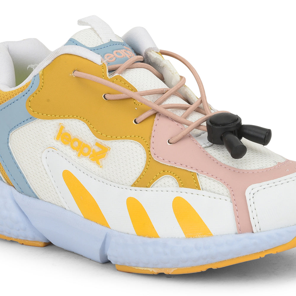 Leap7x Sports Lacing Shoes For Kids (White) CARRY-5 By Liberty