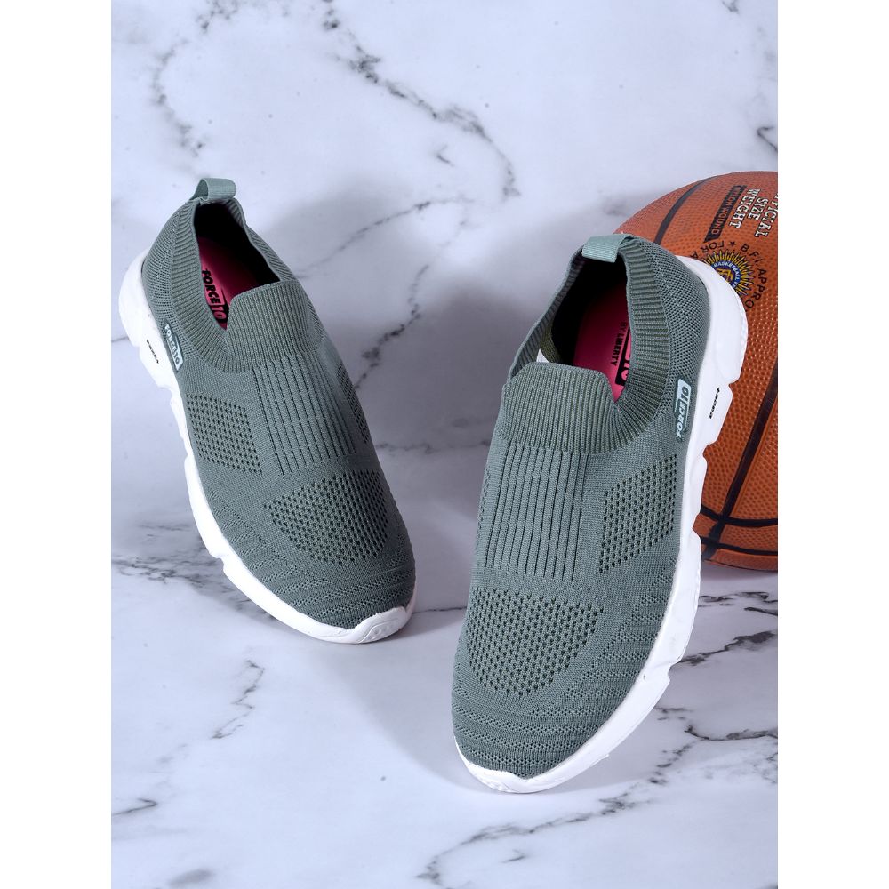 Force 1 Sports Non Lacing Shoe For Ladies (Green) MAIDEN-E By Liberty