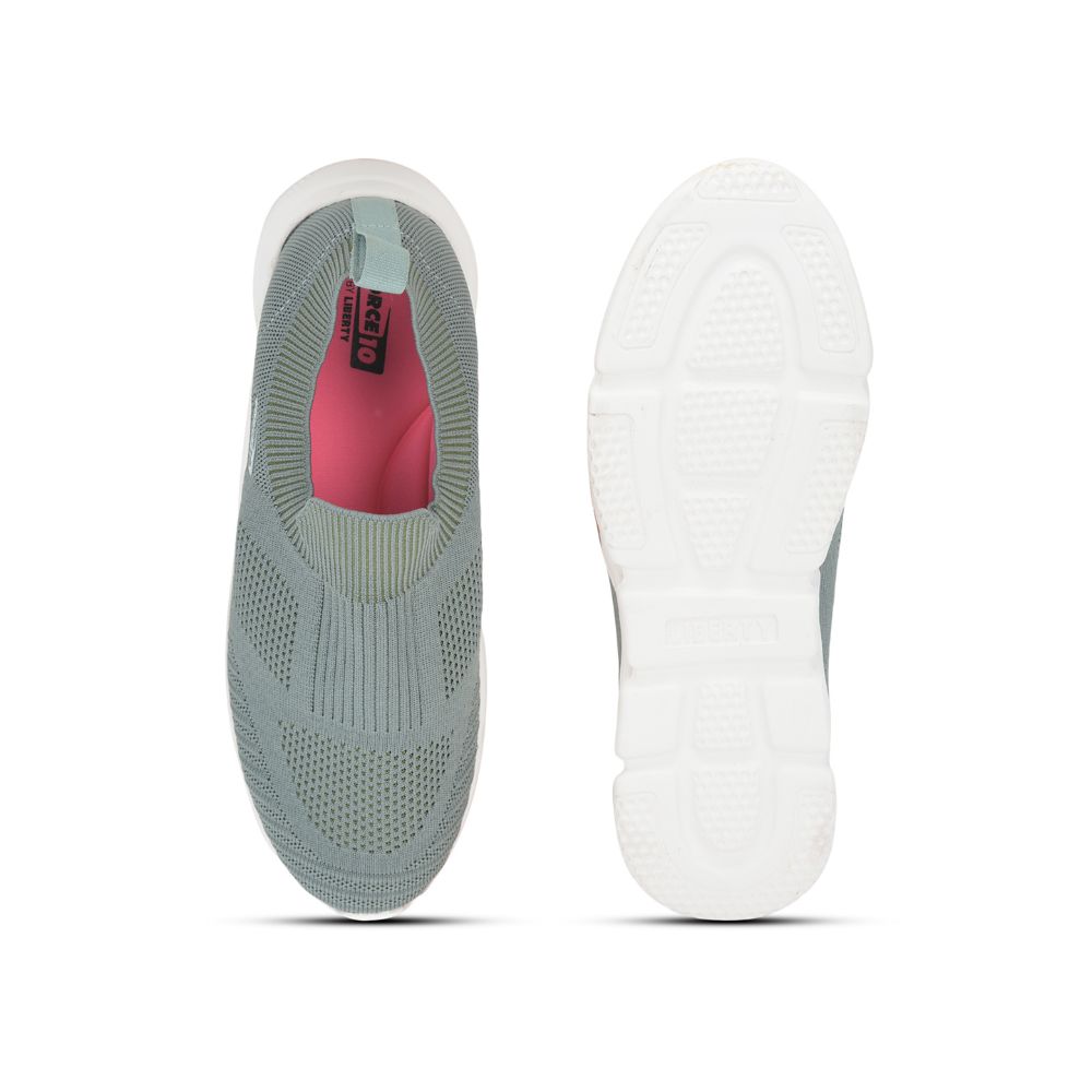 Force 1 Sports Non Lacing Shoe For Ladies (Green) MAIDEN-E By Liberty