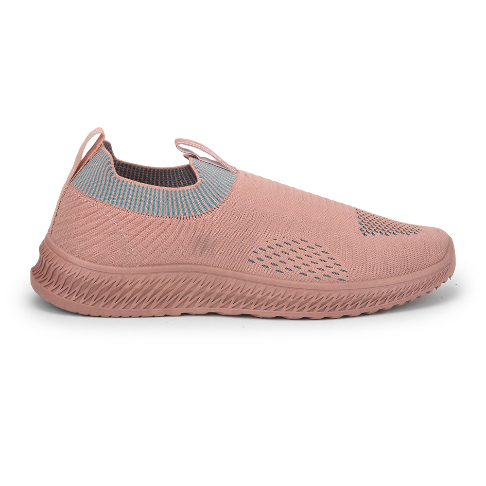 Force 1 Sports Non Lacing Shoe For Ladies (Peach) GRACE-4 By Liberty
