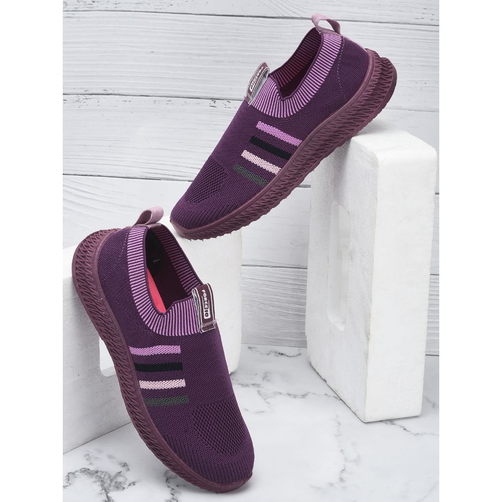 Force 1 Casual Non Lacing Shoes For Ladies (Purple) REEMO-1E By Liberty