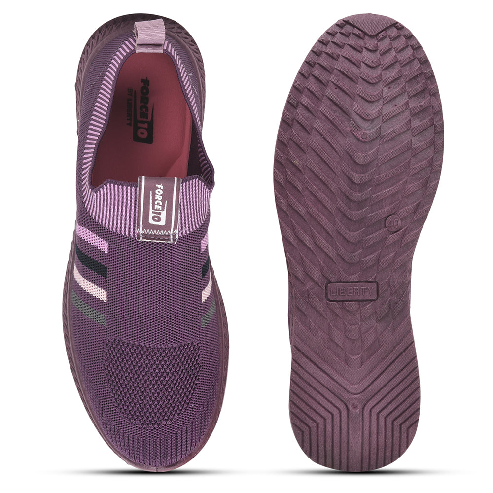 Force 1 Casual Non Lacing Shoes For Ladies (Purple) REEMO-1E By Liberty