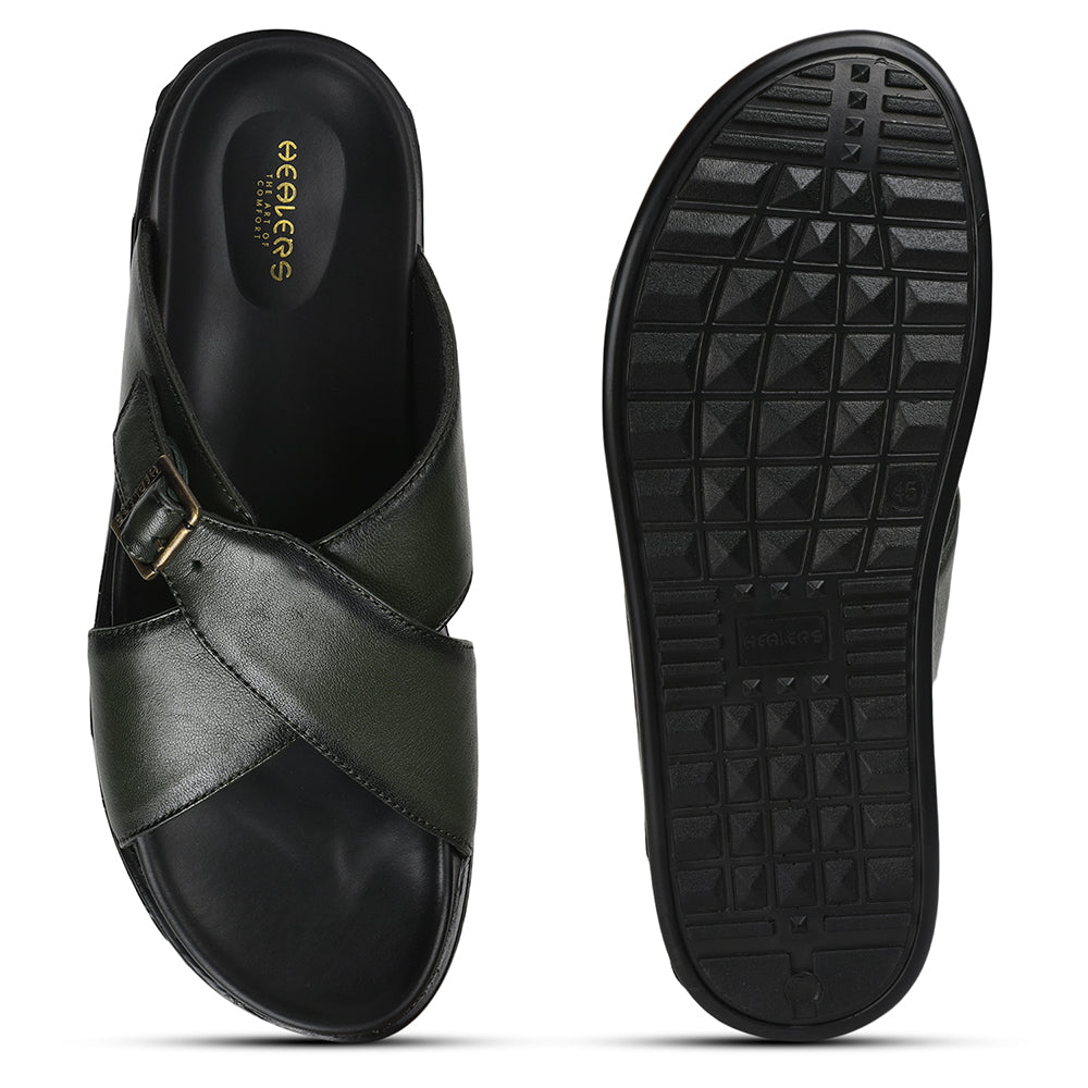 Healers By Liberty Men SOFT-1 Olgreen Casual Slippers