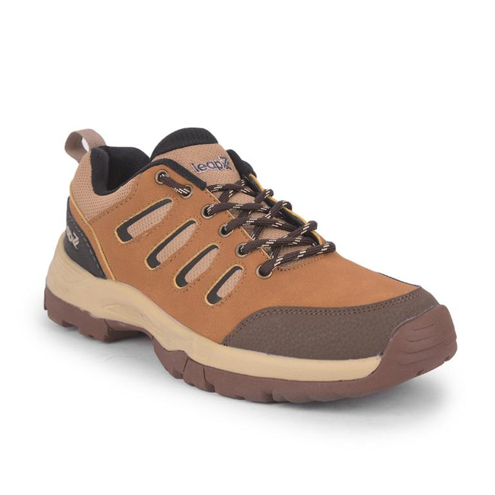 Buy Leap7x Sports Trekking Camel Lacing Shoes For Men COLUMBO-1E By Liberty