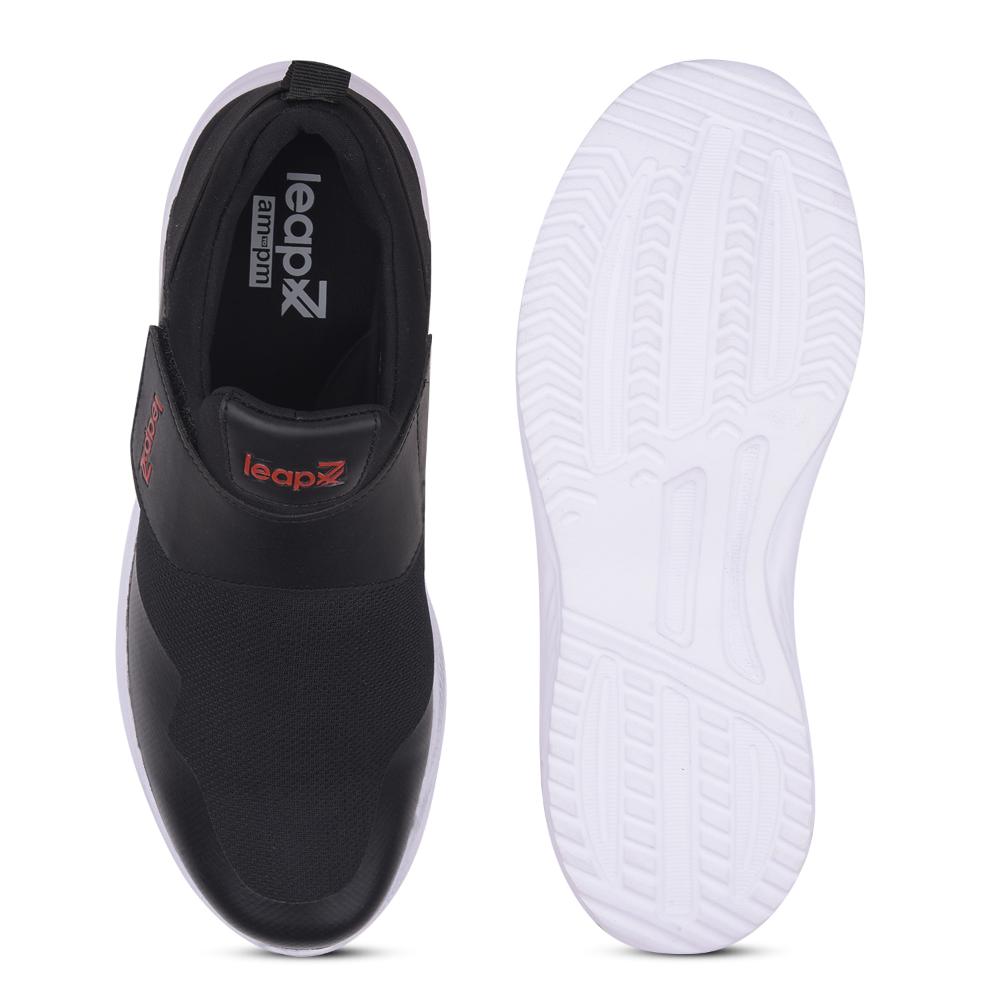 Leap7x By Liberty Mens FLATRON-1E Black Sports Non Lacing Shoes