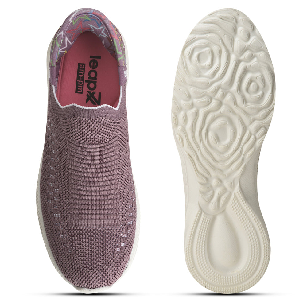 Leap7x Non Lacing Purple Casual Slip on Shoes For Women EAZY By Liberty