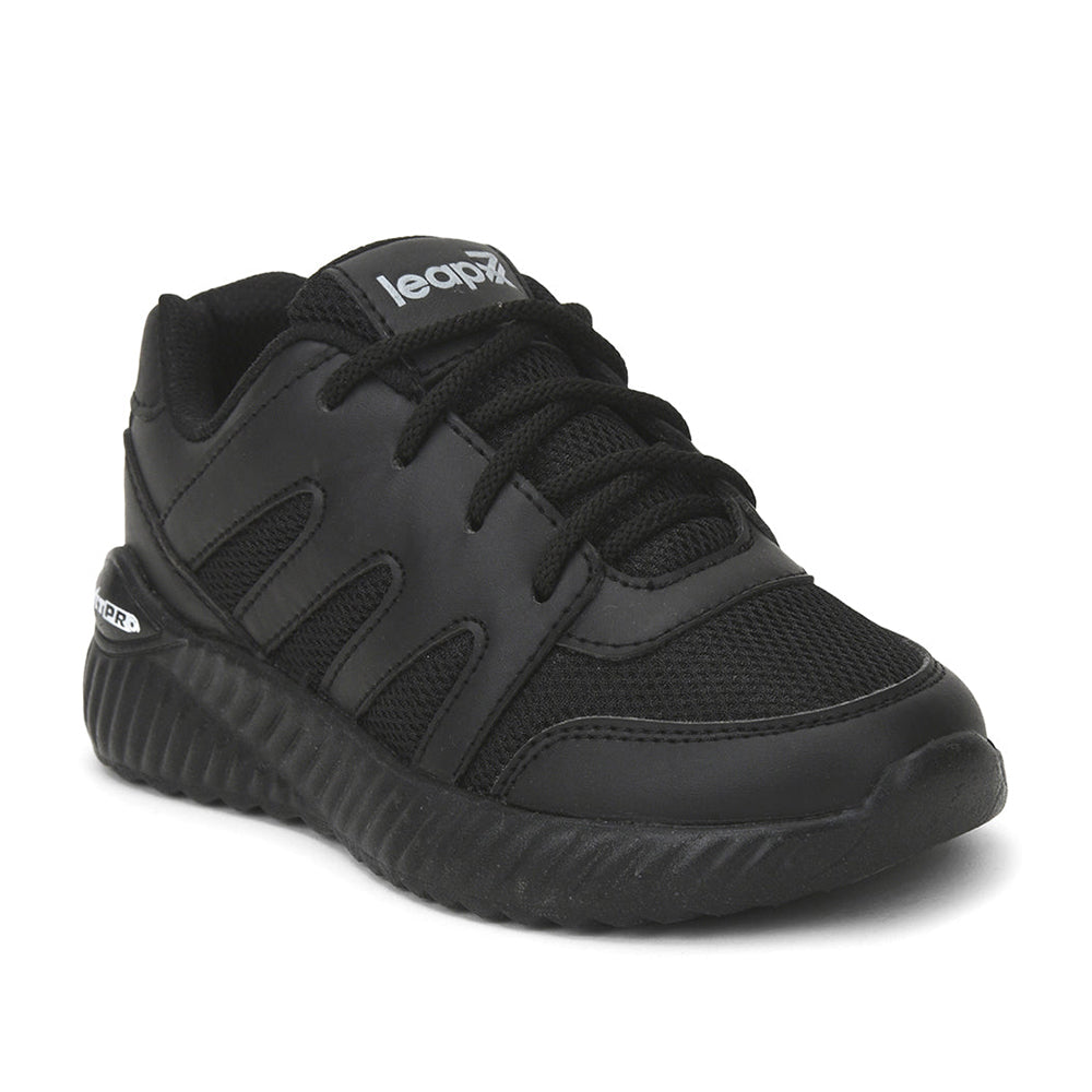 Leap7x By Liberty Kids NITSCHO-1L Black School Lacing Shoes