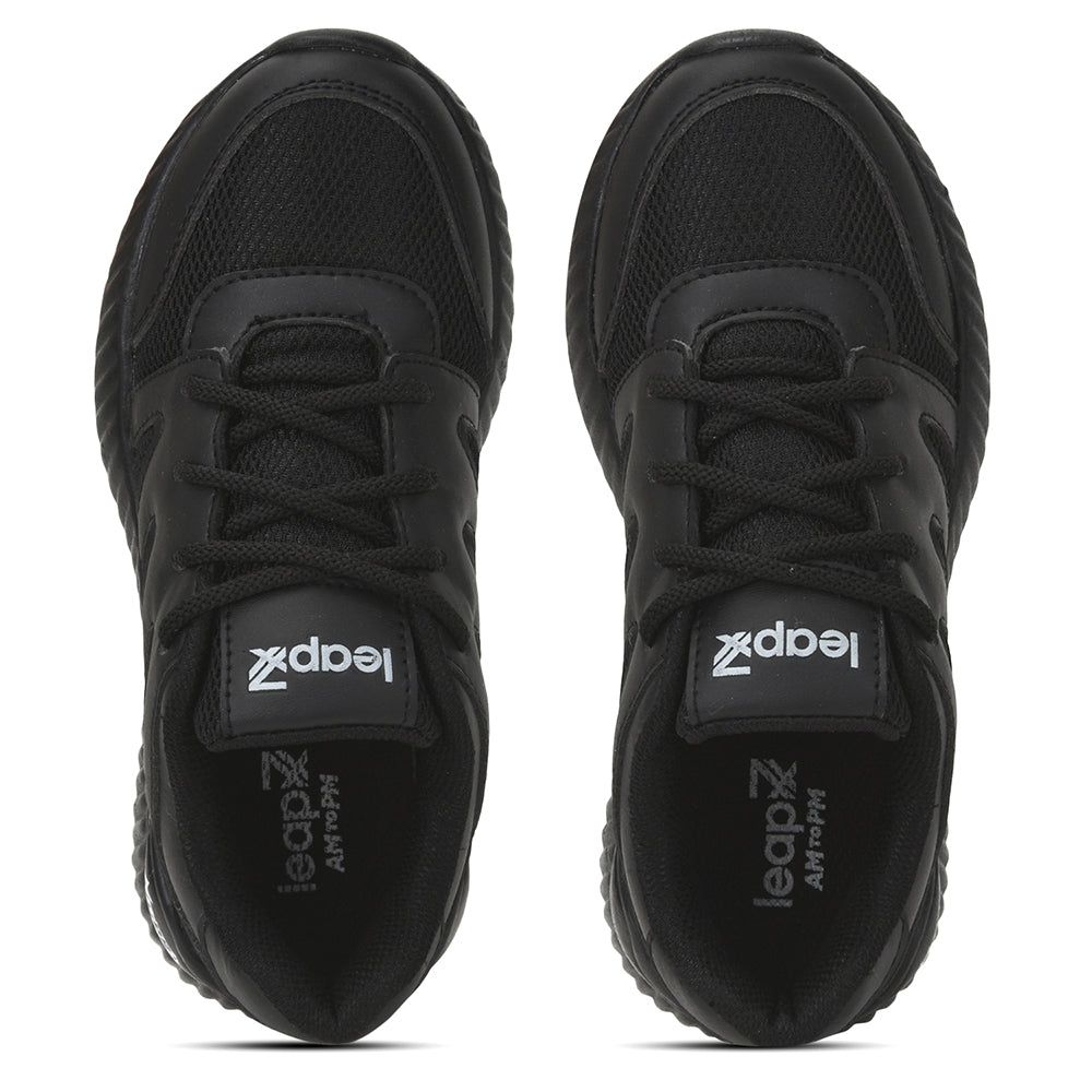 Leap7x By Liberty Kids NITSCHO-1L Black School Lacing Shoes
