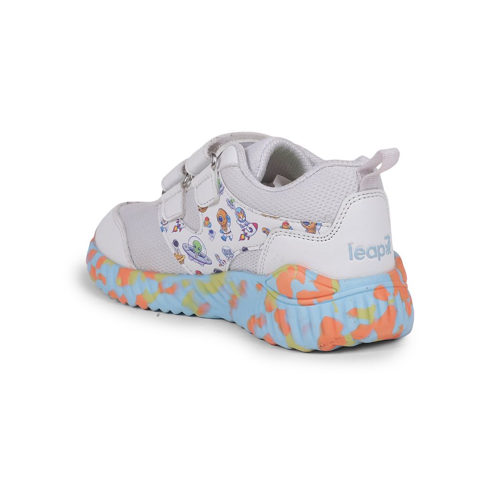 Leap7x By Liberty Kids NITKID-1 White Sports Non Lacing Shoes