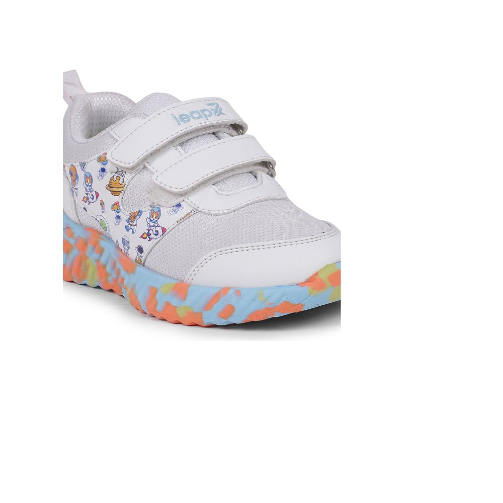 Leap7x By Liberty Kids NITKID-1 White Sports Non Lacing Shoes
