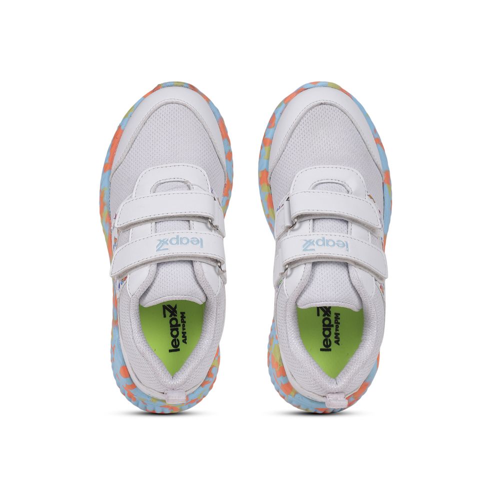 Leap7x By Liberty Kids NITKID-1 White Sports Non Lacing Shoes