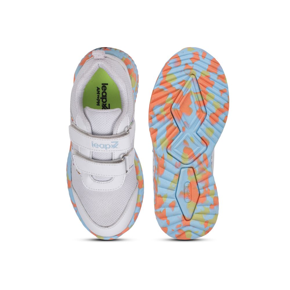 Leap7x By Liberty Kids NITKID-1 White Sports Non Lacing Shoes