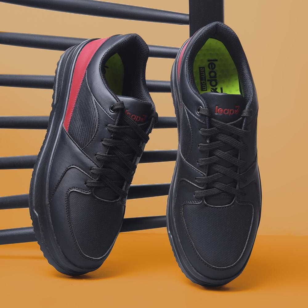 Leap7x Casual Black Lacing Sneakers For Men MUNICH By Liberty