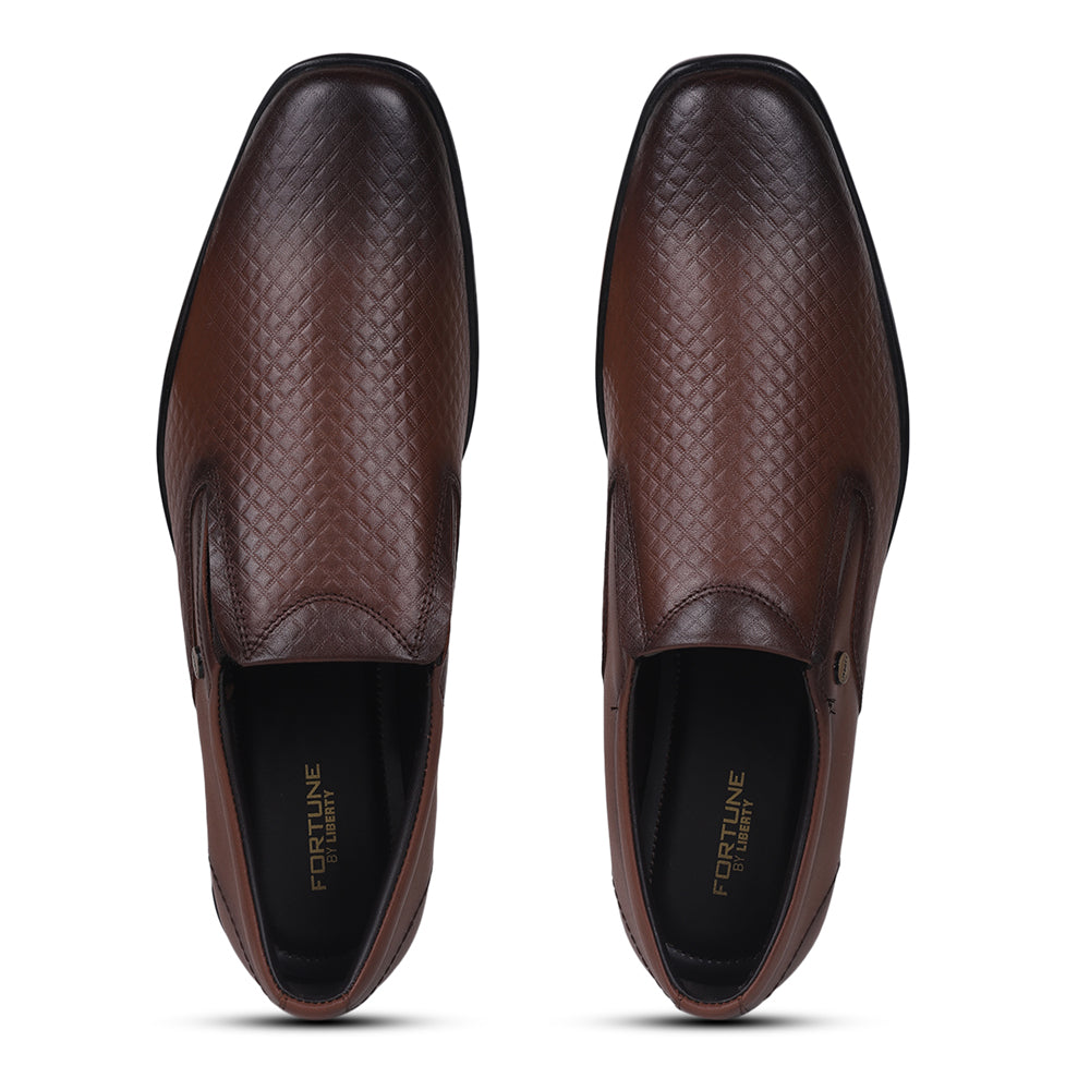 Fortune By Liberty Men LB-28-2E Tan Formal Non Lacing Shoes