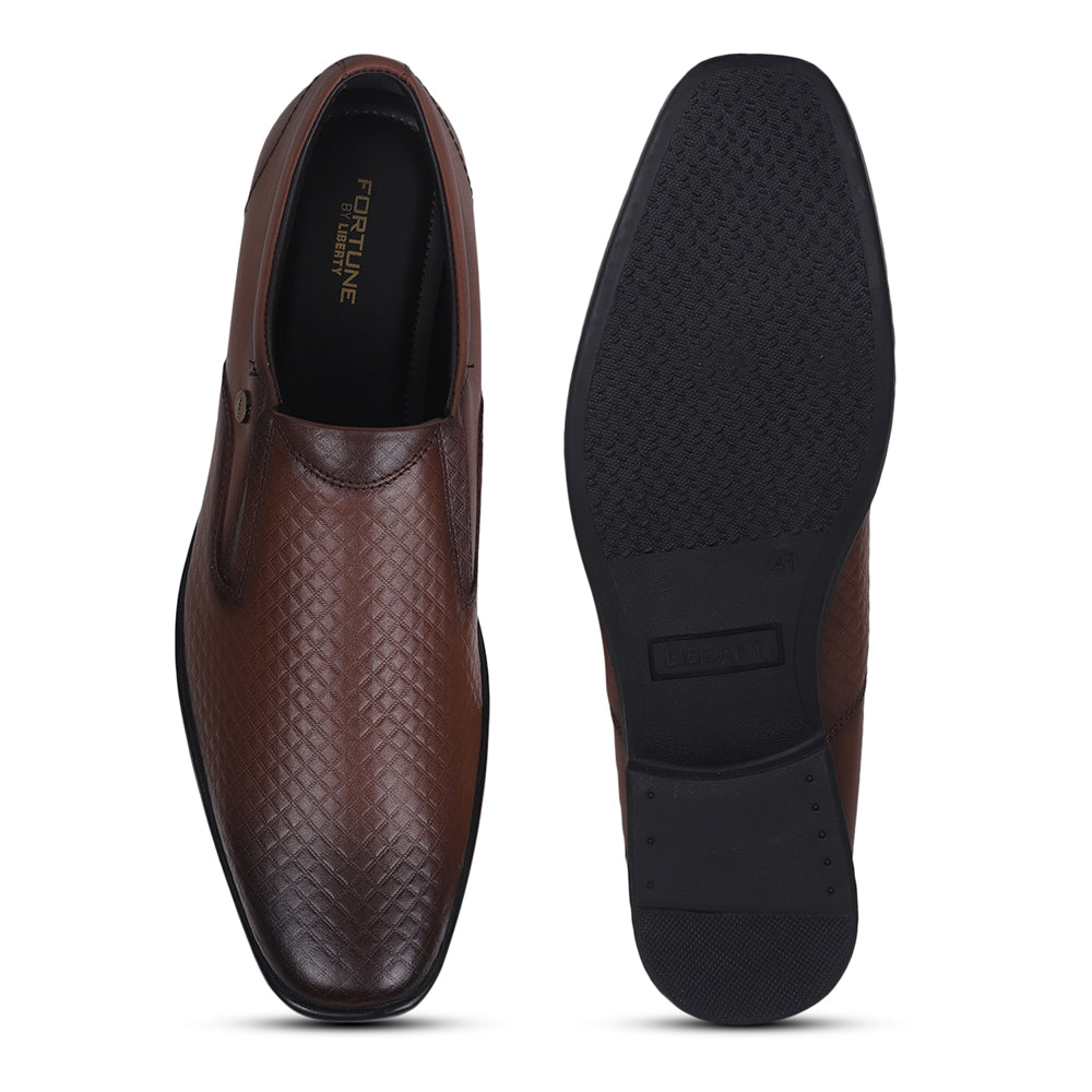 Fortune By Liberty Men LB-28-2E Tan Formal Non Lacing Shoes